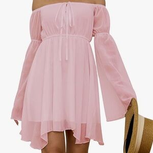 Light Pink Off Shoulder Dress
